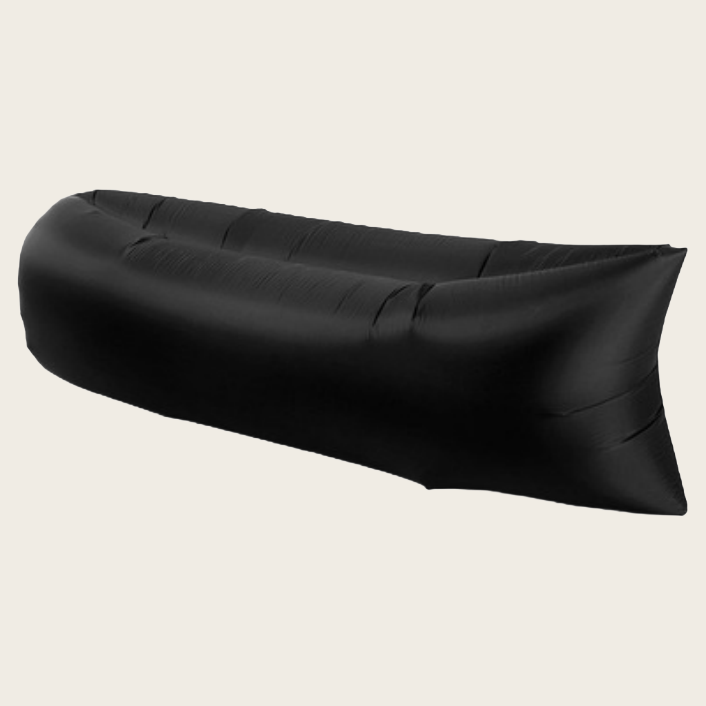 Outdoor Inflatable Lounger for One – Black Fabric