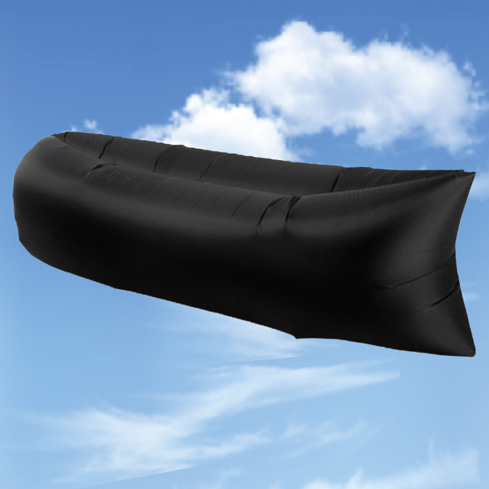 Outdoor Inflatable Lounger for One – Black Fabric