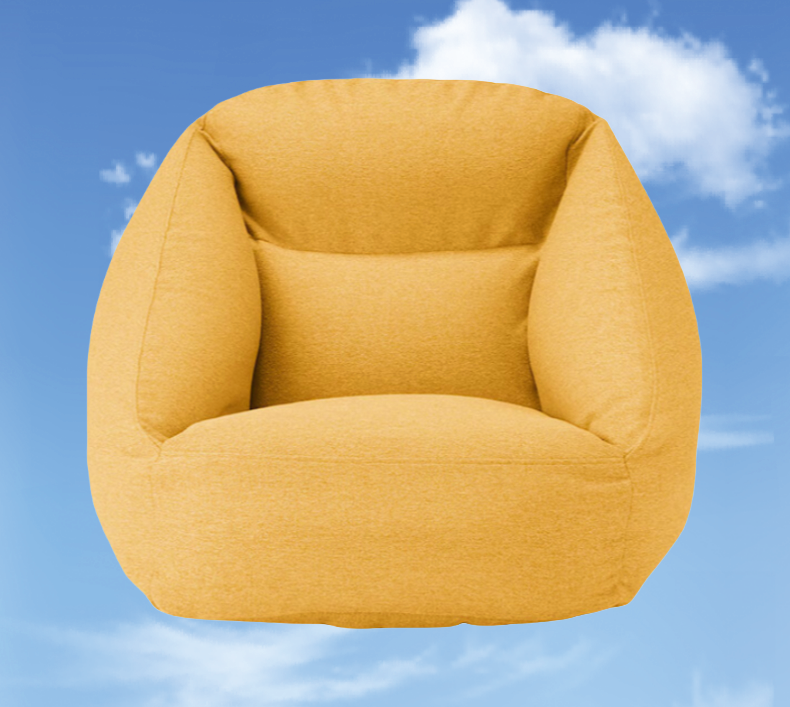 Outdoor Inflatable Lounger for One – Yellow Fabric