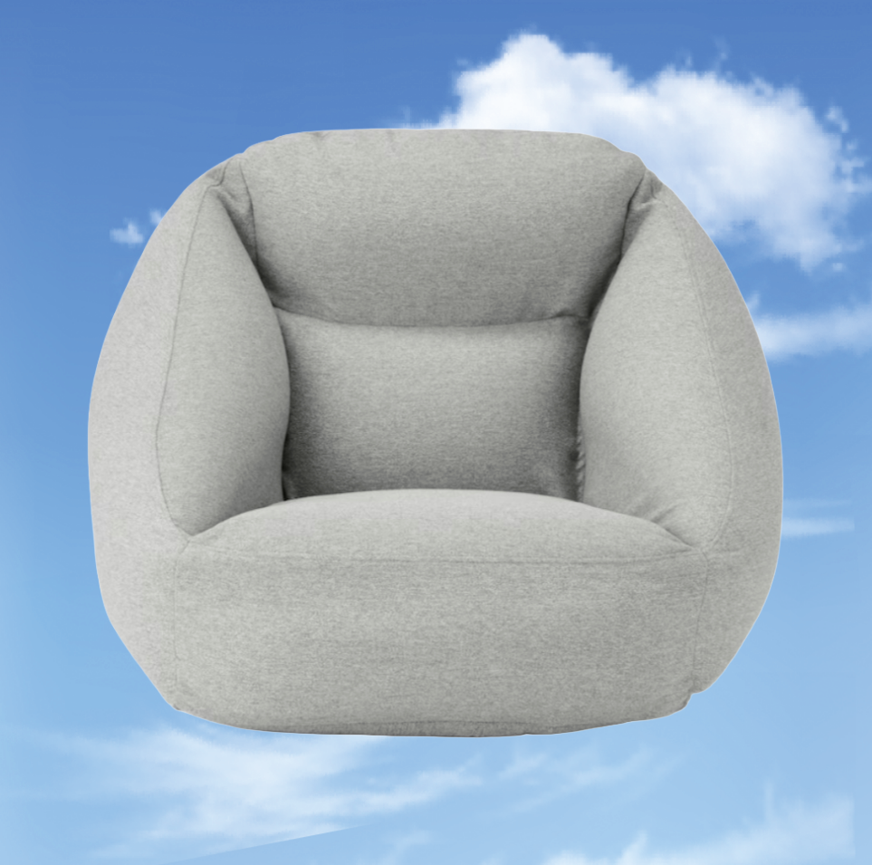 Outdoor Inflatable Lounger for One – Gray Fabric