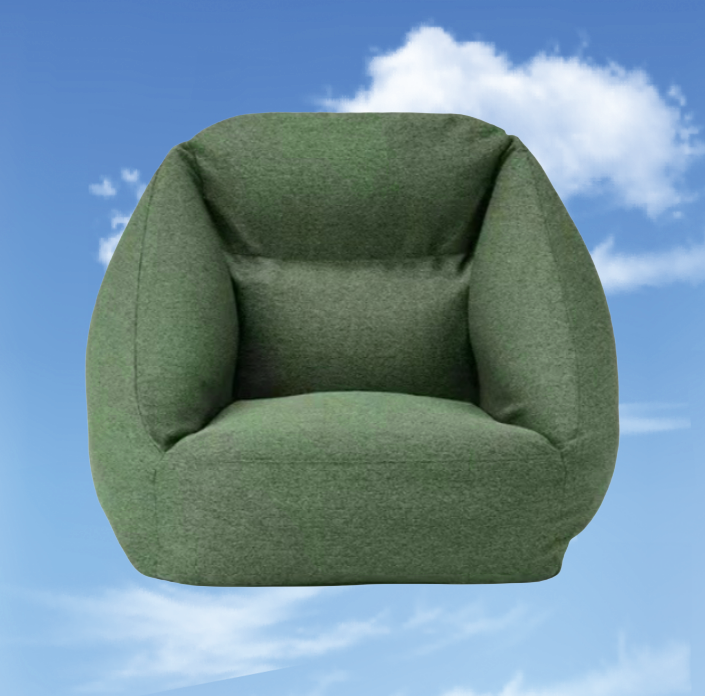 Outdoor Inflatable Lounger for One – Green Fabric