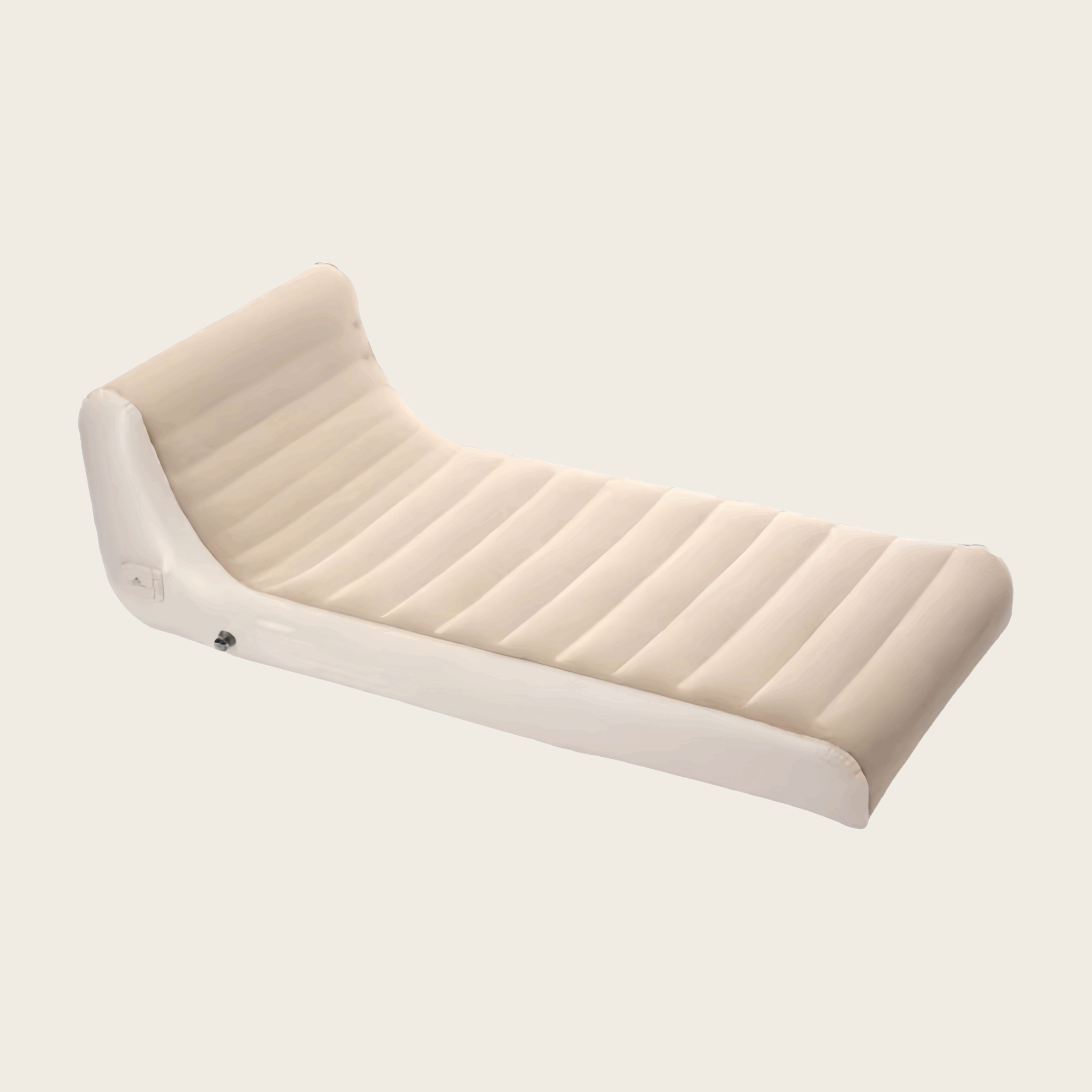 Outdoor Camping Inflatable Backrest Bed for One – Beige Fabric