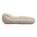 Outdoor Camping L-Shaped Inflatable Lounger for One – Beige Fabric