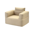 Outdoor Camping Inflatable Sofa for One – Beige Fabric